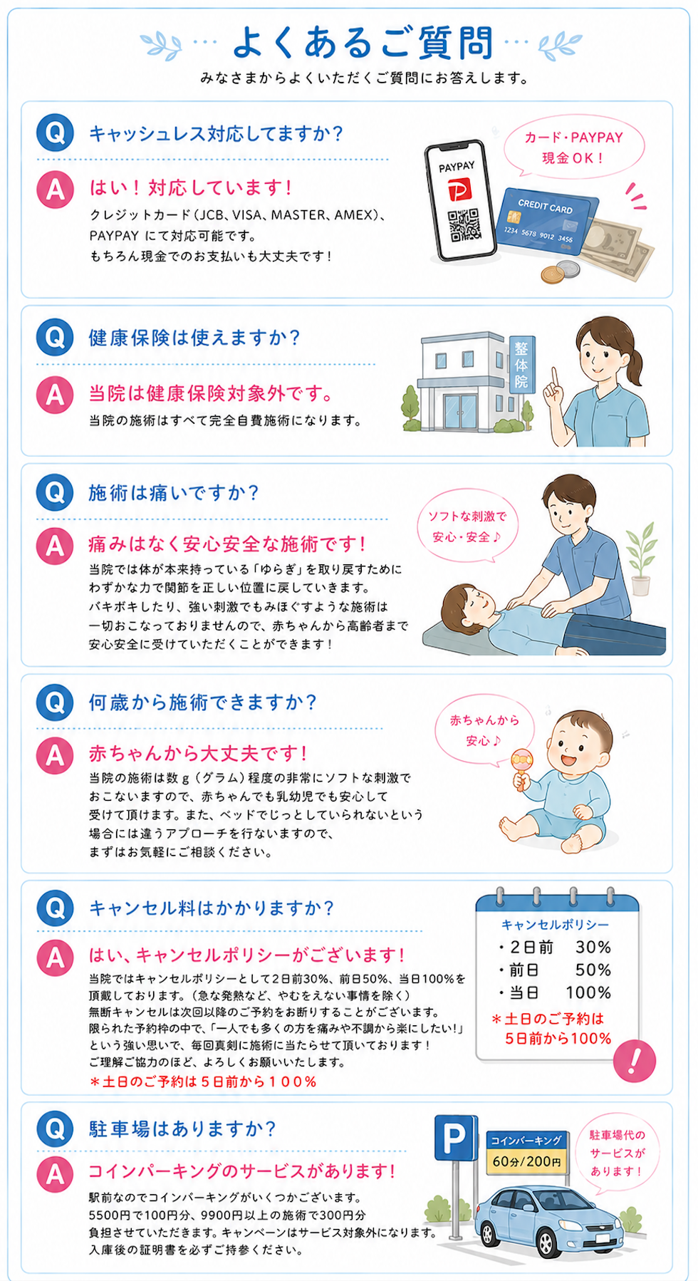 発達整体ページ内Q &Aイラスト